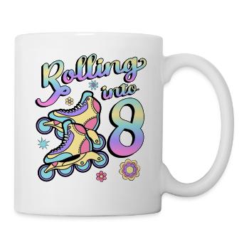 Rouler en 8 patins à roulettes Patins 8e année - Mug blanc - blanc - Droite
