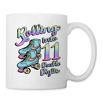 Rolling Into 11 Double Digits Roller Skaters 11. - Tasse - Weiß - Rechts