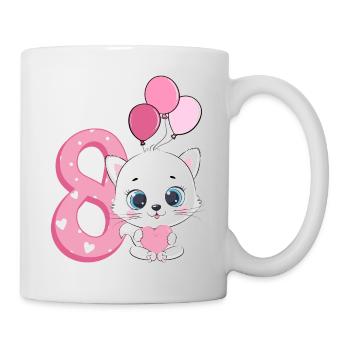 Chaton 8e anniversaire | Chemise d’anniversaire chat | - Mug blanc - blanc - Droite