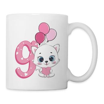 9th Birthday Kitten | Cat Birthday Shirt | - Mug - white - Right