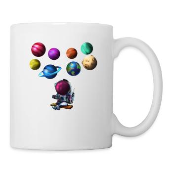 Solar system astronaut with planets as balloons - Mug - white - Right