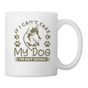 Si mon chien ne peut pas aller avec moi, je ne vais pas chiens - Mug blanc - blanc - Droite