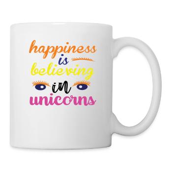 Le bonheur, c’est croire en la licorne licorne - Mug blanc - blanc - Droite