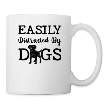 Facilement distrait par les chiens - Mug blanc - blanc - Droite