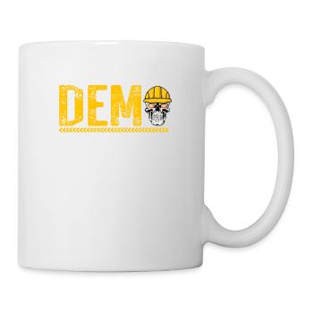Demo Day Bauarbeiter Abruch Experten Helm Pflicht - Tasse - Weiß - Rechts