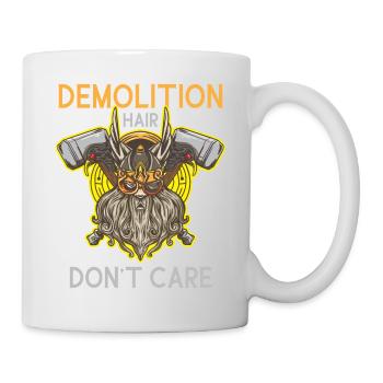 Demolition Hair Dont Care Wikinger mit Helm, Bart - Tasse - Weiß - Rechts