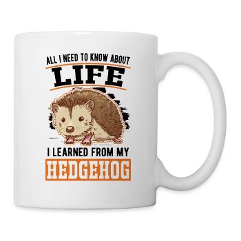 Igel Geschenk Stacheligel - Tasse - Weiß - Rechts