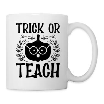 Halloween Pumpkin Trick Or Teach School Teacher - Tasse - Weiß - Rechts
