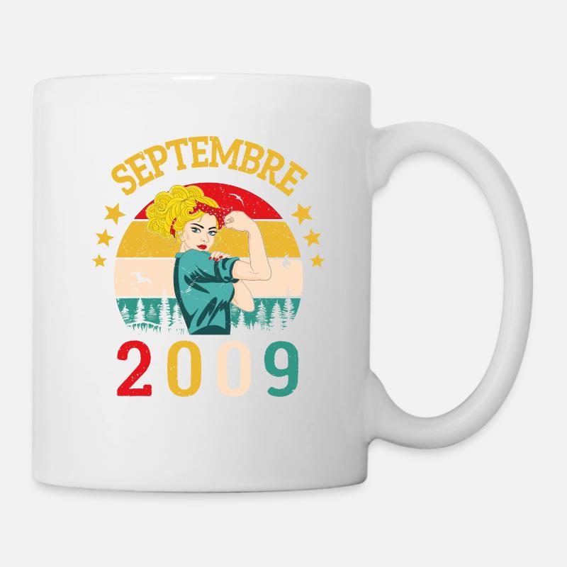 Septembre 2009 Anniversaire Vintage Idée Cadeau - Mug blanc - blanc