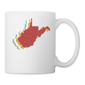 USA State - Vintage Map West Virginia - Tasse - Weiß - Rechts
