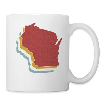 USA State - Vintage Map Wisconsin - Tasse - Weiß - Rechts