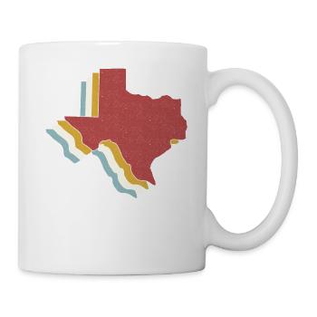 US-Bundesstaat - Vintage Karte Texas - Tasse - Weiß - Rechts