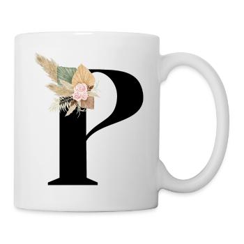 letter P flowery - Mug - white - Right