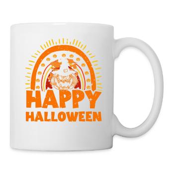 Halloween Rainbow Happy Hallowen avec citrouille - Mug blanc - blanc - Droite