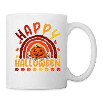 Halloween Rainbow Happy Hallowen avec citrouille - Mug blanc - blanc - Droite