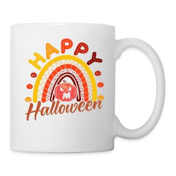 Halloween Rainbow Happy Hallowen avec citrouille - Mug blanc - blanc - Droite