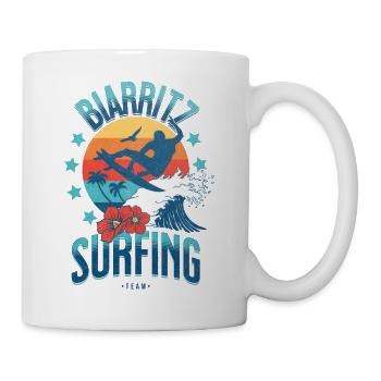 Biarritz Surfing Team Idée Cadeau Surfeur Vintage - Mug blanc - blanc - Droite