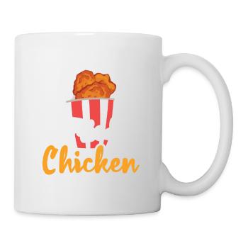 Fried Chicken frittiertes Fett Hühnchen Hähnchen - Tasse - Weiß - Rechts