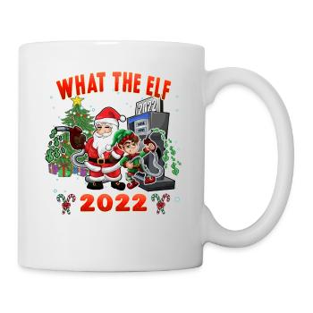 Elfe et Père Noël What The Elf 2022 - Drôle de Noël - Mug blanc - blanc - Droite