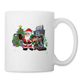 Drôle d’elfe et de père Noël Pompe à carburant Humour Noël - Mug blanc - blanc - Droite