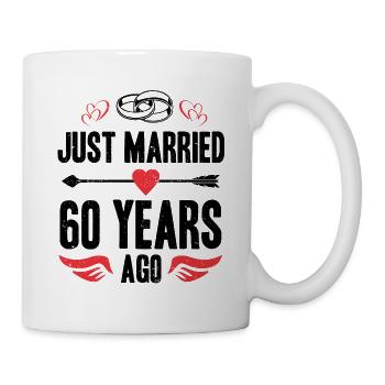 Je viens de me marier il y a 60 ans 60e anniversaire de mariage - Mug blanc - blanc - Droite