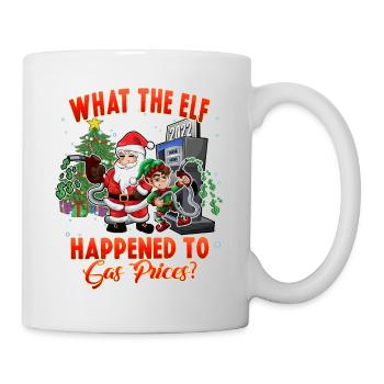 Lustiger Weihnachtsmann und Elf Weihnachten 2022 Humor - Tasse - Weiß - Rechts