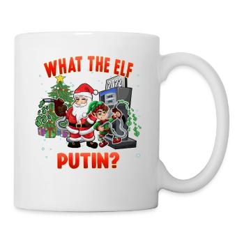 Drôle de Père Noël et Elf Pompe à essence Humour de Noël - Mug blanc - blanc - Droite