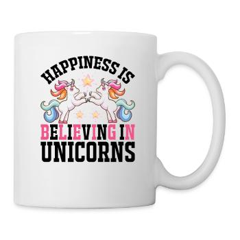Le bonheur, c’est croire en la licorne licorne - Mug blanc - blanc - Droite