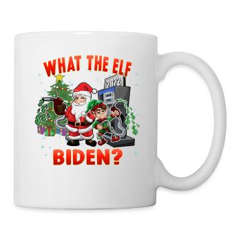 Noël Père Noël et Elfe Ce que l’Elfe Prix élevé de l’essence - Mug blanc - blanc - Droite