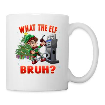 Bruh What the Elf Funny Xmas Humor Prix du gaz - Mug blanc - blanc - Droite