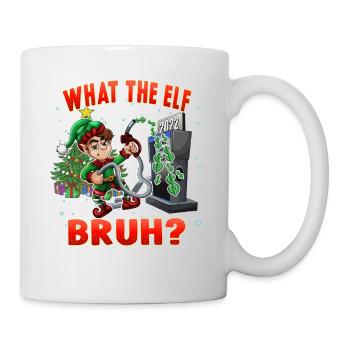 Funny Elf What the Elf Bruh 2022 Christmas Humor - Mug - white - Right