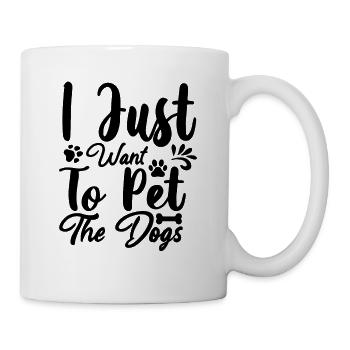 Je veux juste caresser les chiens - Mug blanc - blanc - Droite