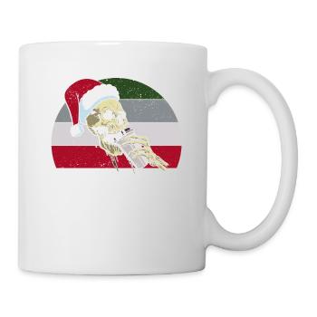 Squelette Père Noël Casquette Café Boisson drôle - Mug blanc - blanc - Droite