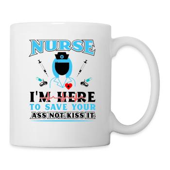 Krankenschwester Hier zum helfen - Tasse - Weiß - Rechts