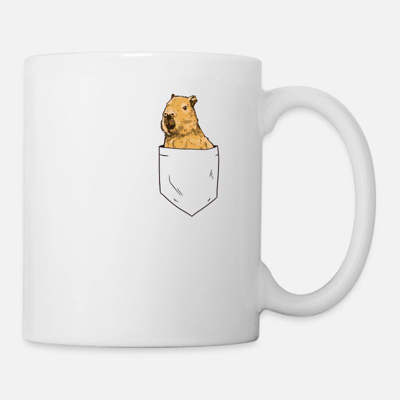 Capybara dans la poche de poitrine capybara capybara - Mug blanc - blanc