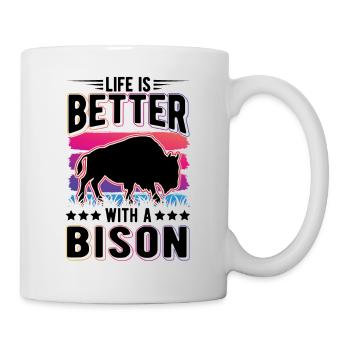 Life is better with a Bison Water Buffalo Buffalo Buffalo - Mug - white - Right