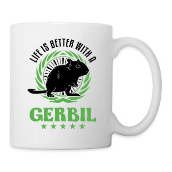 La vie est meilleure avec une gerbille de rat de course Gerbil - Mug blanc - blanc - Droite