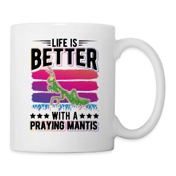 Gottesanbeterin Mantis Fangschrecke - Tasse - Weiß - Rechts