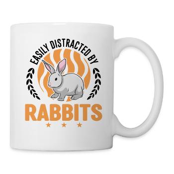 Facilement distrait par Rabbits Rabbit Rabbit - Mug blanc - blanc - Droite