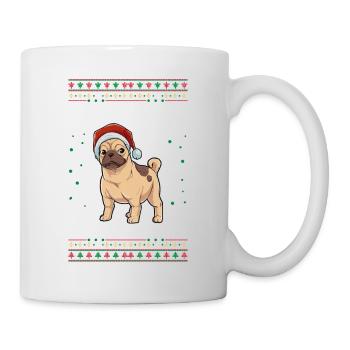Mops Weihnachten - Tasse - Weiß - Rechts