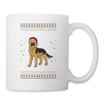 Deutscher Schäferhund Weihnachten - Tasse - Weiß - Rechts