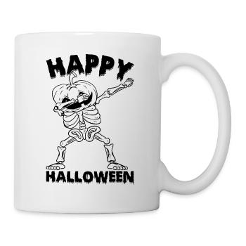 Squelette d’Halloween avec citrouille - Joyeux Halloween - Mug blanc - blanc - Droite