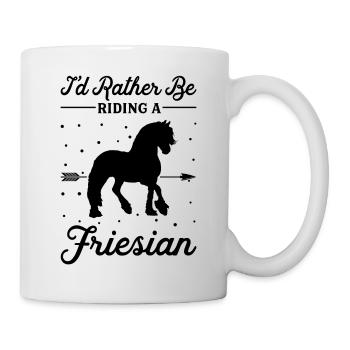 Monter un cheval frison - Mug blanc - blanc - Droite