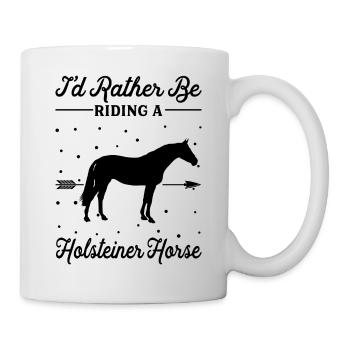 Reiten Eines Holsteiner -Pferdes - Tasse - Weiß - Rechts