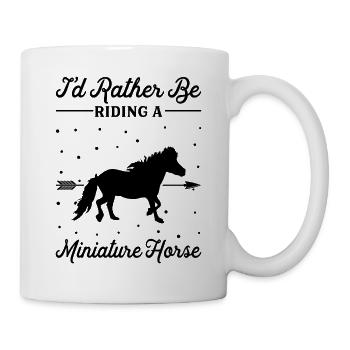 Monter un cheval miniature - Mug blanc - blanc - Droite