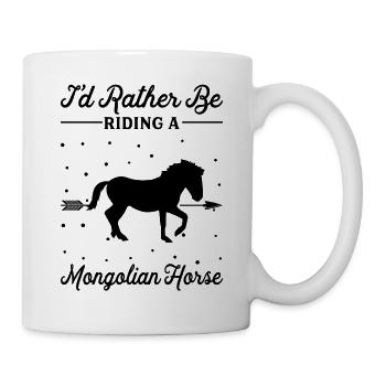 Riding a Mongolian Horse - Mug - white - Right