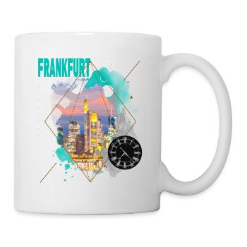 Frankfurt Germany City Skyline Vintage Retro - Mug - white - Right
