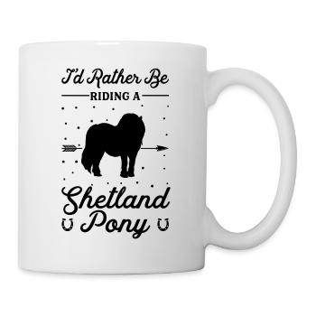 Chevaucher un poney Shetland - Mug blanc - blanc - Droite