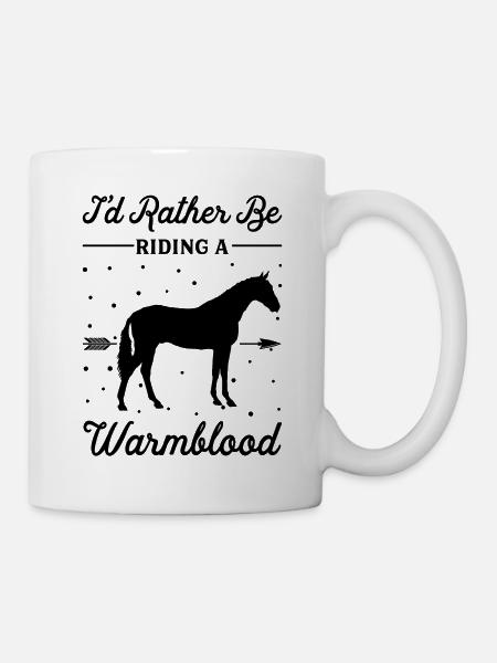 Reiten Eines Warmblütigen Pferdes - Tasse - Weiß