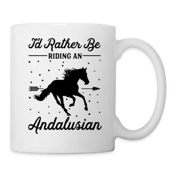 Riding an Andalusian horse - Mug - white - Right